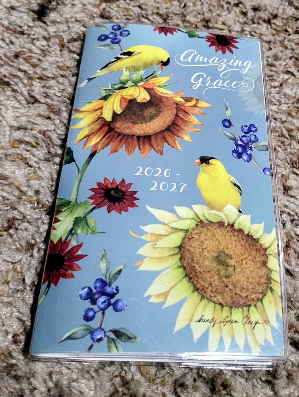 Amazing Grace 2026-2027 Floral Planner with Goldfinch Artwork
